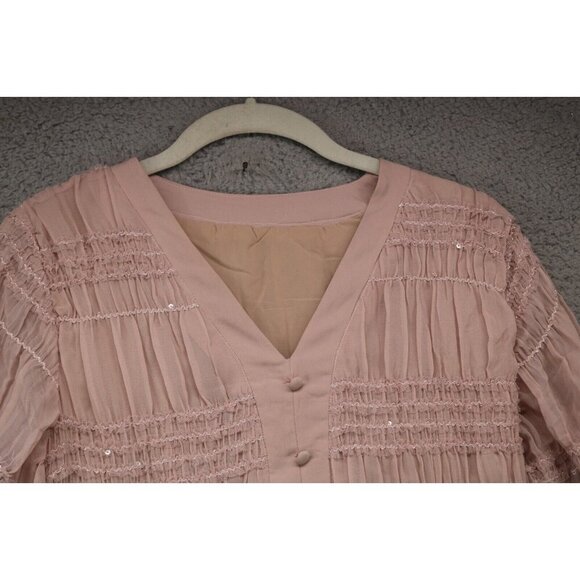 Daxi Retro Styling Tiered Sequin Vogues Best Dress-Size Large-Cottagecore-Rare - Picture 6 of 11